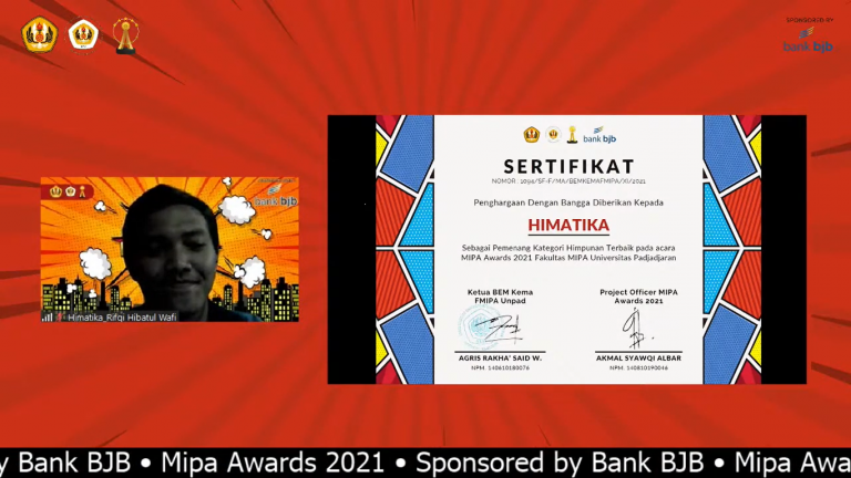 Prestasi Himatika FMIPA Unpad di Kegiatan Unpad Awards dan Mipa Awards 2021