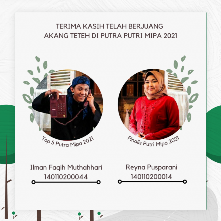 TERIMA KASIH TELAH BERJUANG DI PUTRA PUTRI MIPA 2021