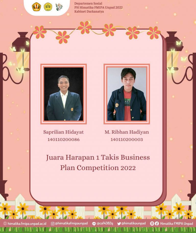 Selamat Kepada Juara Harapan 1 Takis Business Plan Competition 2022