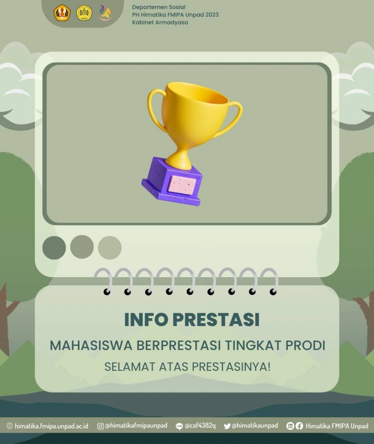 Selamat Atas Prestasinya Sebagai Mahasiswa Berprestasi 2023 Program Studi S-1 Matematika FMIPA Unpad