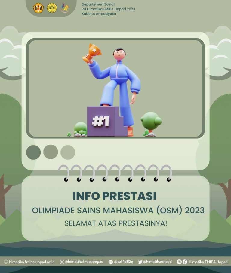 Selamat Atas Prestasinya Sebagai Peraih Medali Emas Olimpiade Sains Mahasiswa (OSM) 2023 Tingkat Mahasiswa se-Indonesia