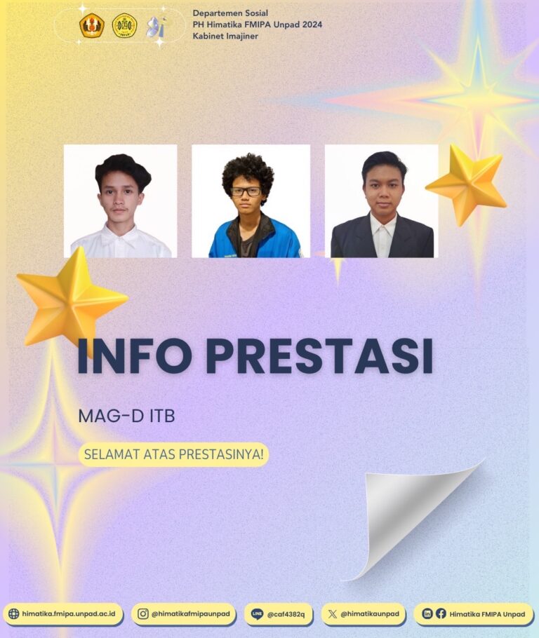 Selamat Atas Prestasinya Sebagai Peraih Medali Perak dan Perunggu Kategori Perorangan dalam Mathematical Analysis & Geometry Day (MAG-D) di Institut Teknologi Bandung